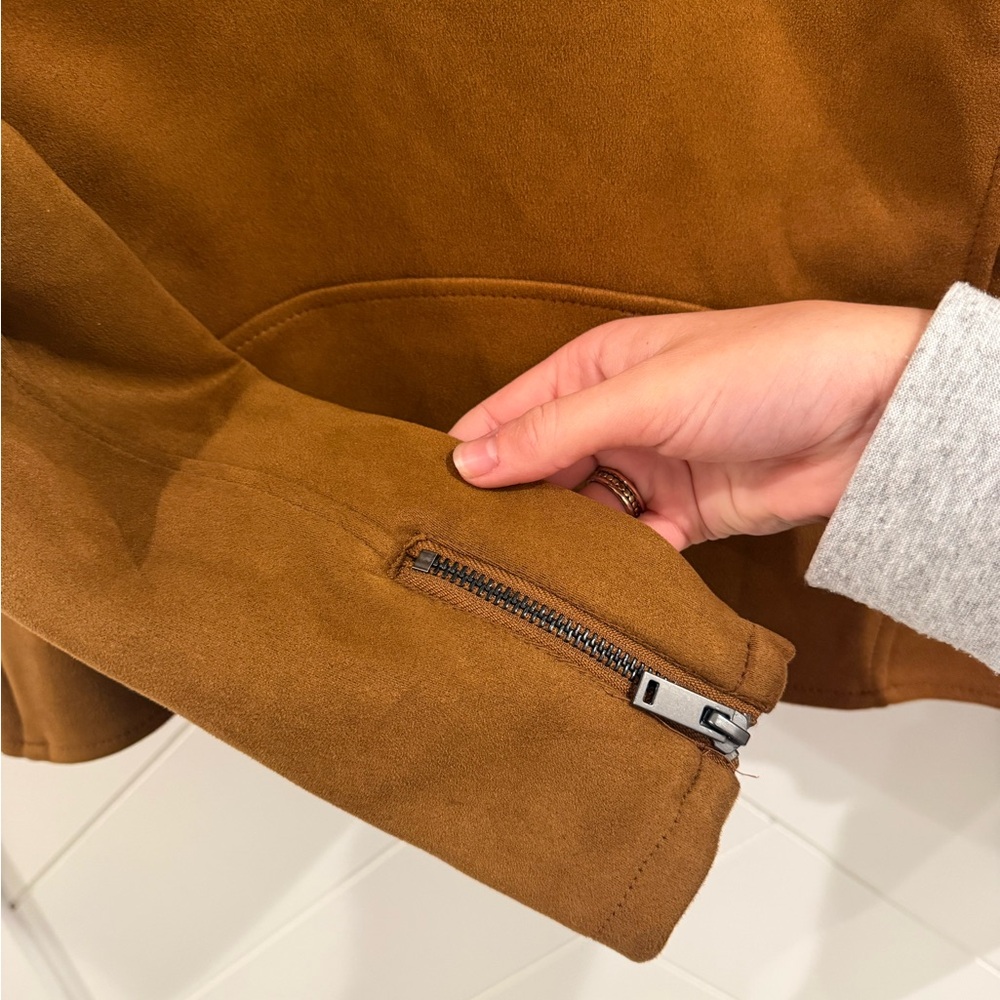 NWOT Costes Basic Suedine Biker Suede Jacket Size: Medium - Picture 7 of 13